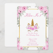 MAGICAL UNICORN BIRTHDAY PARTY INVITATION EINLADUNG (Vorne/Hinten)