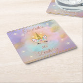Magical Unicorn Birthday Rechteckiger Pappuntersetzer (angewinkelt)