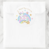 Magical Unicorn Birthday Runder Aufkleber (Tasche)
