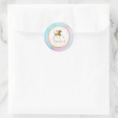 Magical Unicorn Birthday Runder Aufkleber (Tasche)