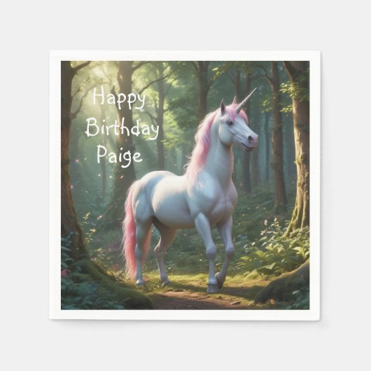 Magical Unicorn Birthday Serviette (Vorderseite)