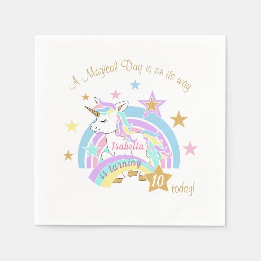 Magical Unicorn Birthday Serviette (Vorderseite)
