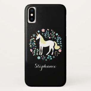 Magical Unicorn Black Personalisiert iPhone X Hülle