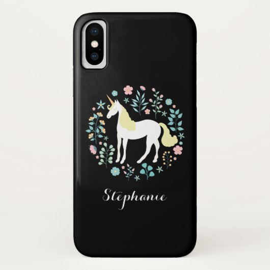 Magical Unicorn Black Personalisiert Case-Mate iPhone Hülle (Rückseite)