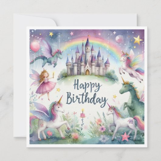 Magical Unicorn Castle Karte (Vorderseite)