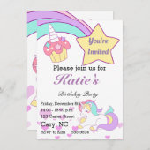 Magical Unicorn Children - Einladung zum Geburtsta (Vorne/Hinten)