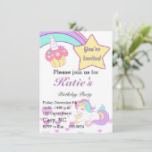 Magical Unicorn Children - Einladung zum Geburtsta (Stehend Vorderseite)