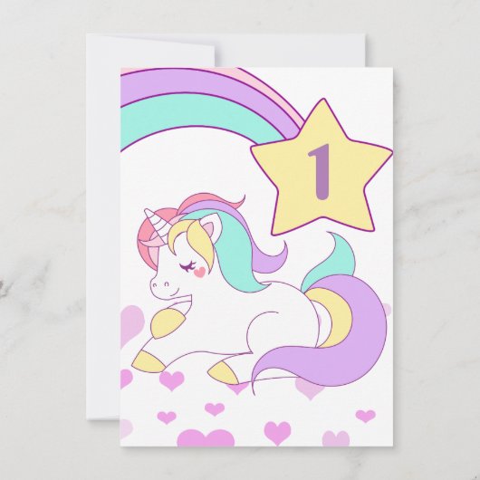 Magical Unicorn Children - Einladung zum Geburtsta (Rückseite)