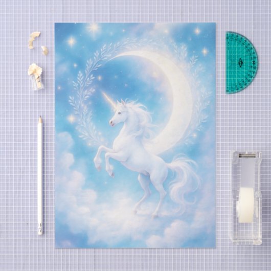 Magical Unicorn Cloud Fantasy Decoupage Seidenpapier (Handwerk)