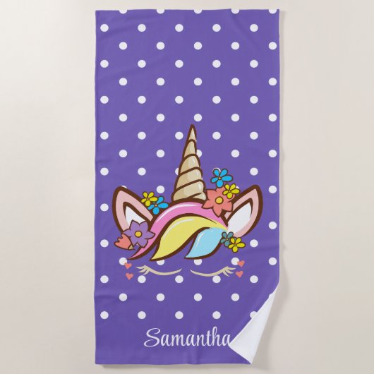 Magical Unicorn Colorful Girl Strandtuch (Vorderseite)
