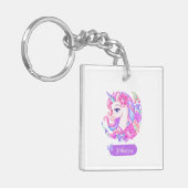 Magical Unicorn Custom Foto Blumenmädchen Schlüsselanhänger (Vorderseite links)