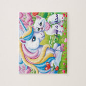 Magical Unicorn & Cute Kitten Love Art Puzzle (Vertikal)