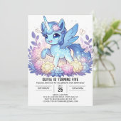Magical Unicorn Digital Geburtstag Einladung (Stehend Vorderseite)