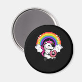 Magical Unicorn Donut Lover Rainbow Magnet (Vorderseite/Rückseite)