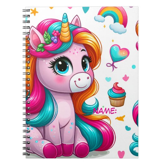 Magical Unicorn Drawing Journal Notizblock (Vorderseite)