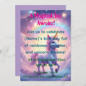 Magical Unicorn Dream Birthday Invitation Einladung (Vorne/Hinten)