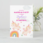 Magical Unicorn Dreamland Einladung (Stehend Vorderseite)