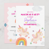 Magical Unicorn Dreamland Einladung (Vorne/Hinten)