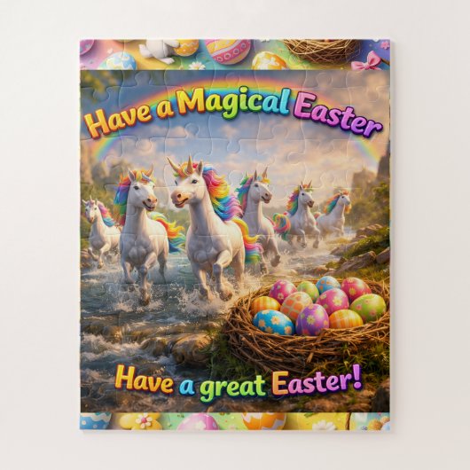 Magical unicorn Easter jigsaw puzzle rainbow fan t (Vertikal)