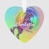 Magical Unicorn Editable Name Niedlich Girl Ornament (Vorderseite)