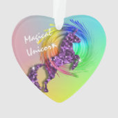 Magical Unicorn Editable Name Niedlich Girl Ornament (Rückseite)