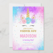 Magical Unicorn Einladung zum Geburtstag (Vorderseite)