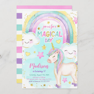 Magical Unicorn Einladung zum Geburtstag