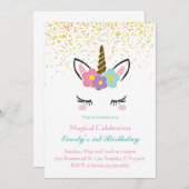 Magical Unicorn Einladung zum Geburtstag (Vorne/Hinten)