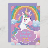 Magical Unicorn Einladung zum Geburtstag (Vorne/Hinten)