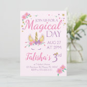 Magical Unicorn Einladung zum Geburtstag (Stehend Vorderseite)