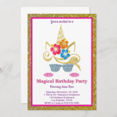 Magical Unicorn Einladung zum Geburtstag (Vorne/Hinten)