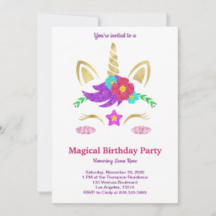 Magical Unicorn Einladung zum Geburtstag