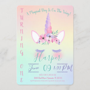 Magical Unicorn Einladung zum Geburtstag