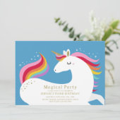 Magical Unicorn Einladung zum Geburtstag (Stehend Vorderseite)