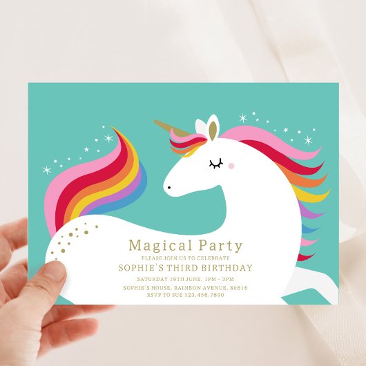 Magical Unicorn Einladung zum Geburtstag