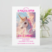 Magical Unicorn Einladung zum Geburtstag (Stehend Vorderseite)