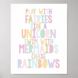 MAGICAL UNICORN, FAIRIEN, MERMAIDS, RAINBOWS DRUCK POSTER