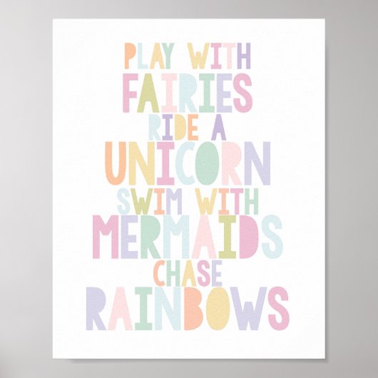 MAGICAL UNICORN, FAIRIEN, MERMAIDS, RAINBOWS DRUCK POSTER (Vorne)