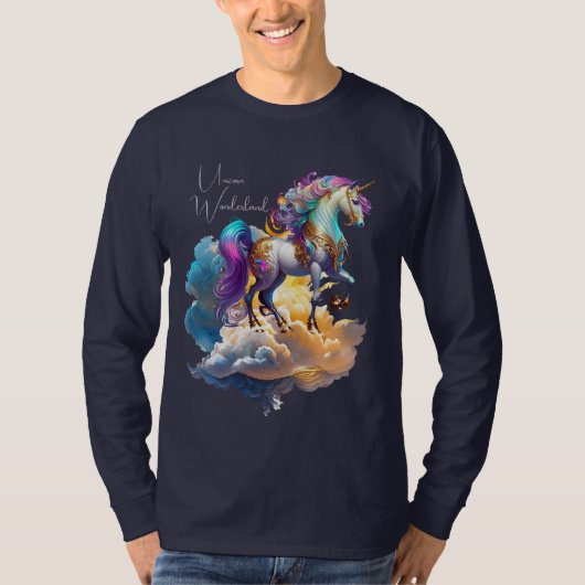 Magical Unicorn Fantasy clouds romance birthday  T-Shirt (Vorderseite)