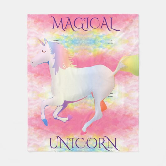 MAGICAL UNICORN Fleecedecke. Fleecedecke (Vorderseite)