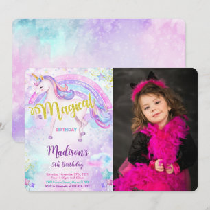 Magical Unicorn Foto Einladung