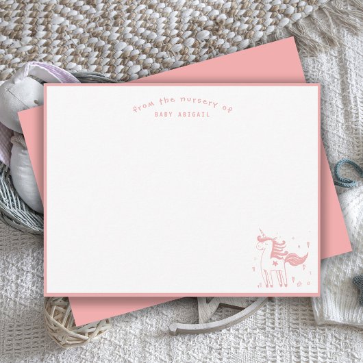 Magical Unicorn from the Nursery of Baby Girl Mitteilungskarte