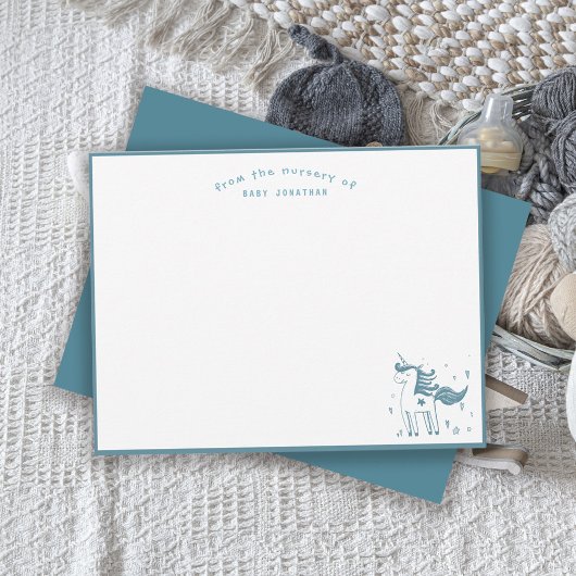 Magical Unicorn From the Nursery of Baby Mitteilungskarte