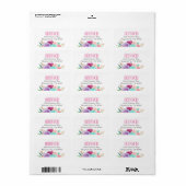 Magical Unicorn Geburtstag Blumenbezug Adressaufkleber (Vorne)