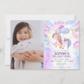 Magical Unicorn Geburtstag Einladung Regenbogen (Vorderseite)