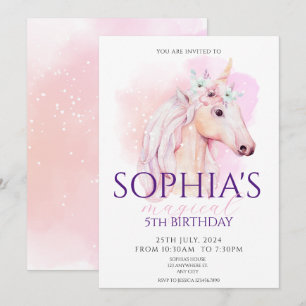 Magical Unicorn Geburtstag Einladung Regenbogen