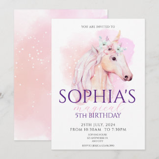 Magical Unicorn Geburtstag Einladung Regenbogen