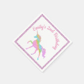 Magical Unicorn Geburtstag Personalisiert Serviette (Ecke)