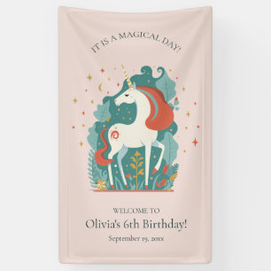 Magical Unicorn Geburtstag Willkommen Banner