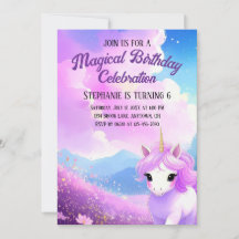 Magical Unicorn Geburtstagsparty Einladung